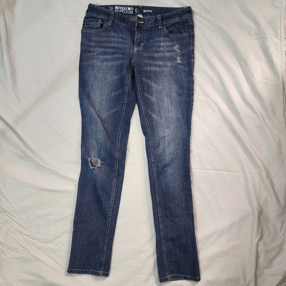Distressed Blue Jeans
